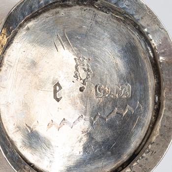 A parcel gilt silver beaker, mark of Gottfried Dubois, Stockholm 1741.