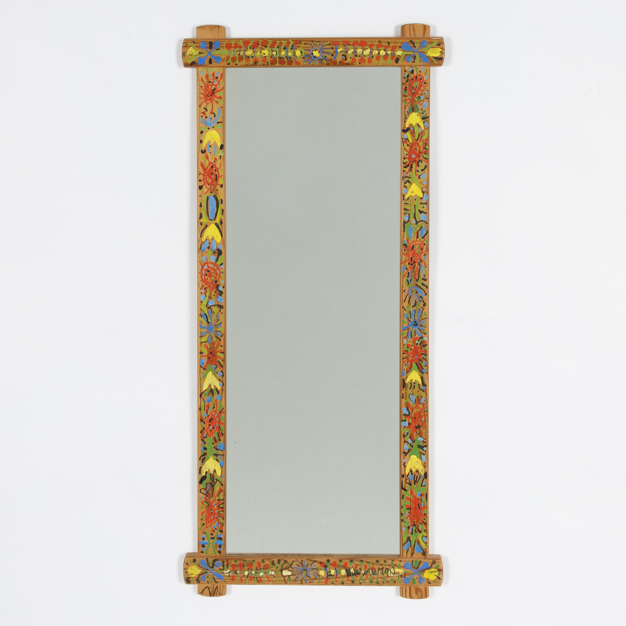 Uno Vallman, Spegel med målad ram.