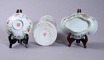 PARTI PORSLIN, 3 delar. Kina. 1800/1900-tal.