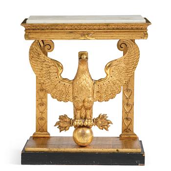 53. A Swedish Empire giltwood console table, early 19th century.