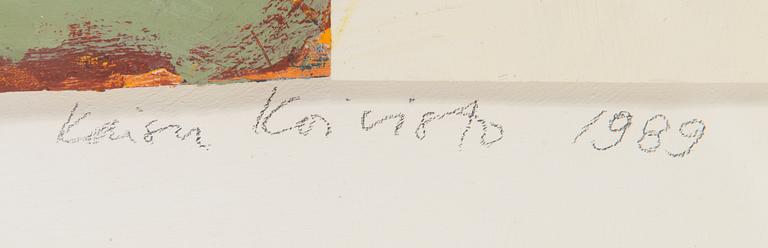 Kaisu Koivisto, akryl på papper, signerad och daterad 1989.