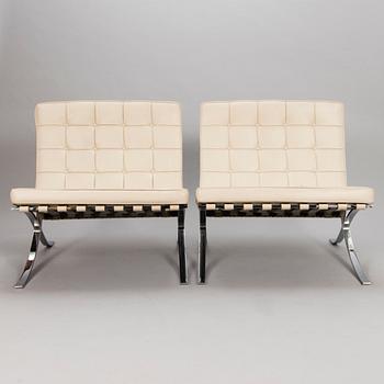 LUDWIG MIES VAN DER ROHE, a pair of 'Barcelona' easy chairs, Knoll Studio.