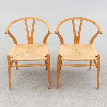 Hans J. Wegner, stolar, 6 st, "Y-stolen" modell CH-24, Carl Hansen & Søn, Danmark.