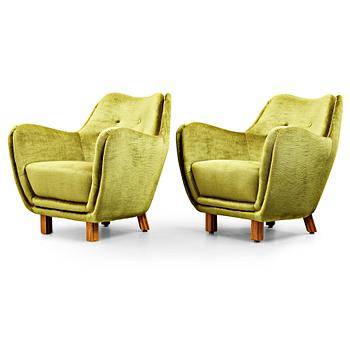 239. A pair of Swedish Modern easy chairs, probably 1950's.