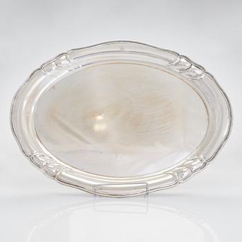 Te- och kaffeservis på bricka, silver, totalt 6 delar, silver, Tjeckoslovakien 1929-1941.