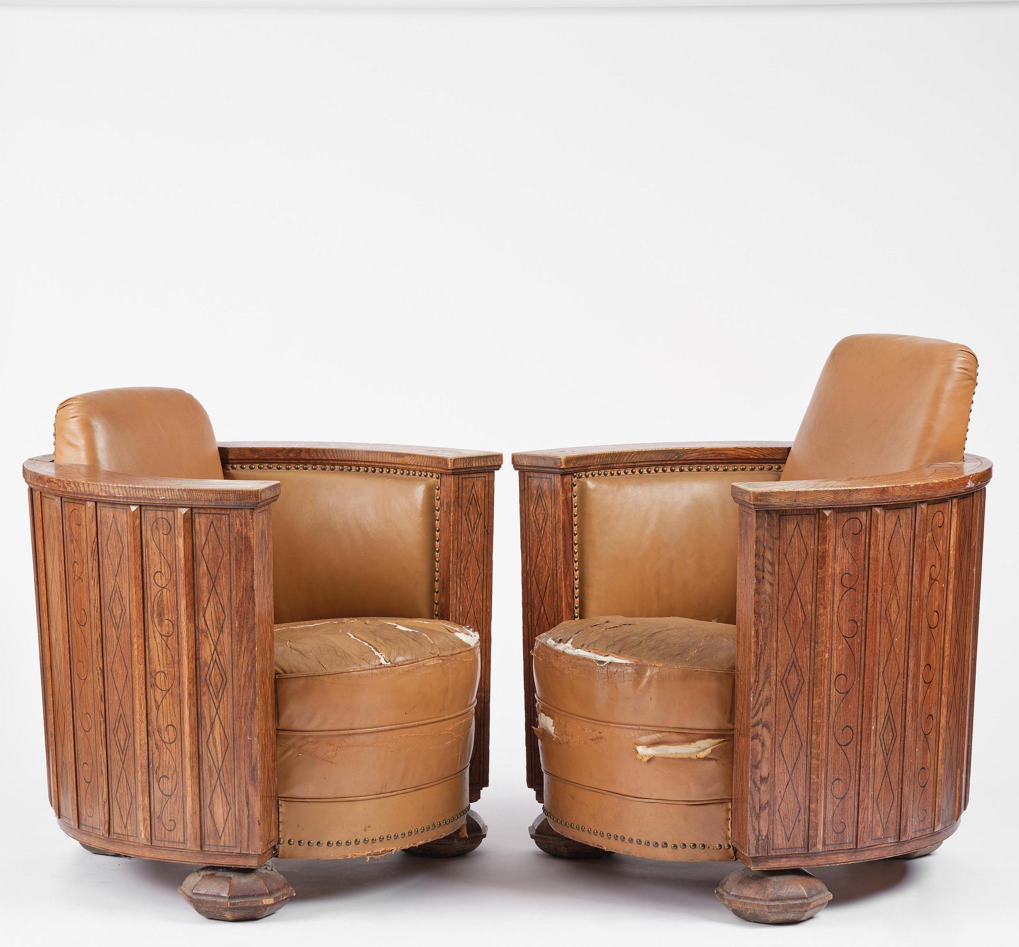 Fåtöljer, ett par, 1920-tal.