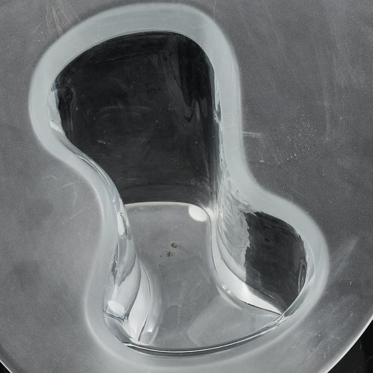 A glass vase designed by Timo Serpaneva signed and dated 1993 for Ittala.