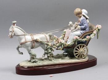 FIGURGRUPP, porslin, Lladro märkt No 156. Tillverkningsår 1991.