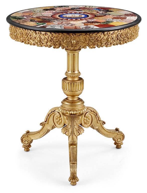 An Italian 19th century marble and micromosaic table.