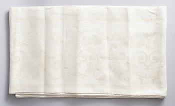 Two linnen table cloths and ten linnen napkins, Sweden, late 19th century.