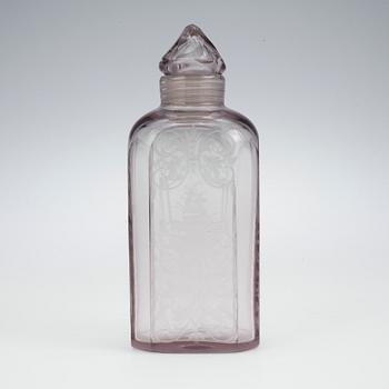 FLASKA MED SKRUVPROPP, glas, 1700-tal.