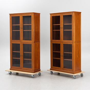 Bookcases, a pair, crafted by cabinetmakers in Hong Kong.
