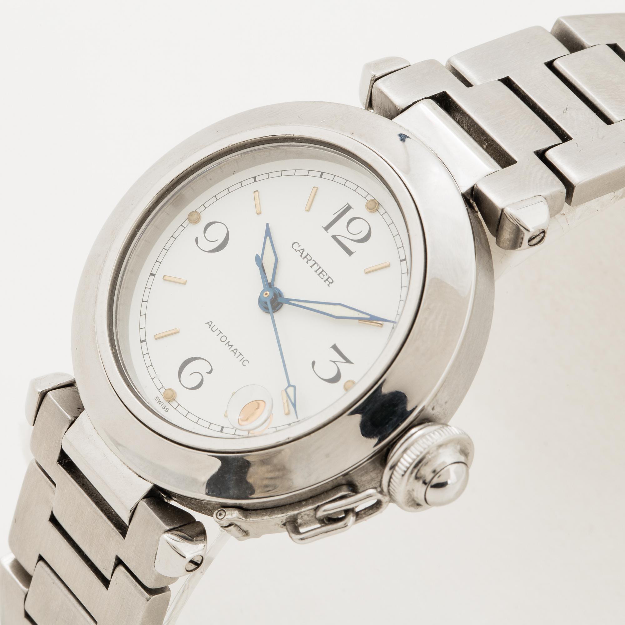 Cartier, Pasha, wristwatch, 35.5 mm.