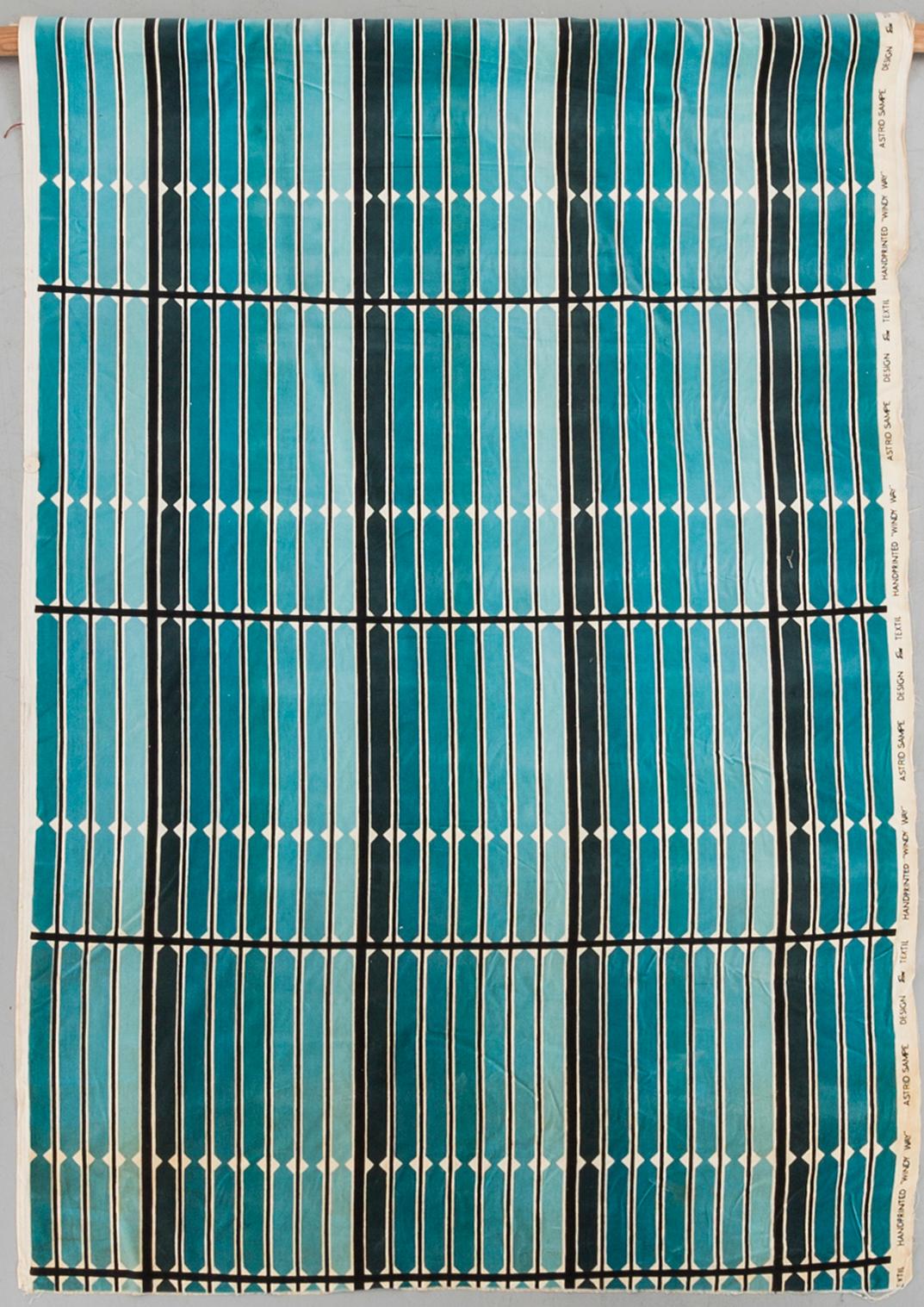 ASTRID SAMPE, tyg "Windy way" Triva Textil för Nordiska Kompaniet 1900-talets mitt.  ca 245 x 123 cm (enligt uppgift).