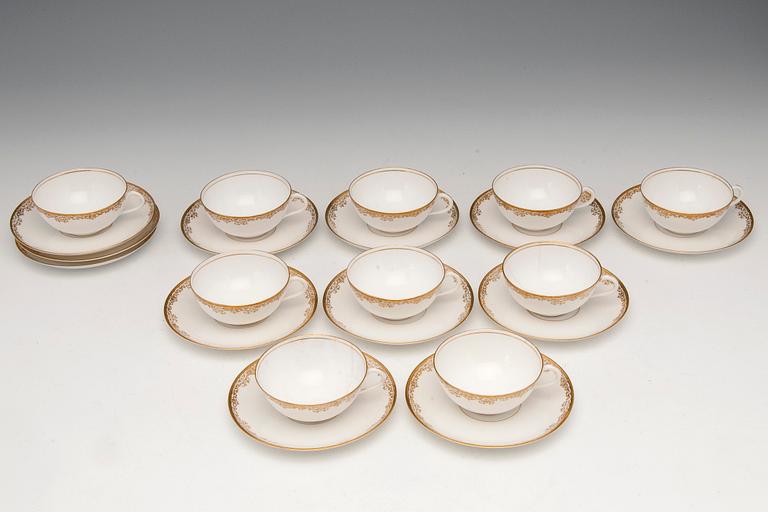 CUPS, 10 PCS AND SAUCERS, 12 PCS.