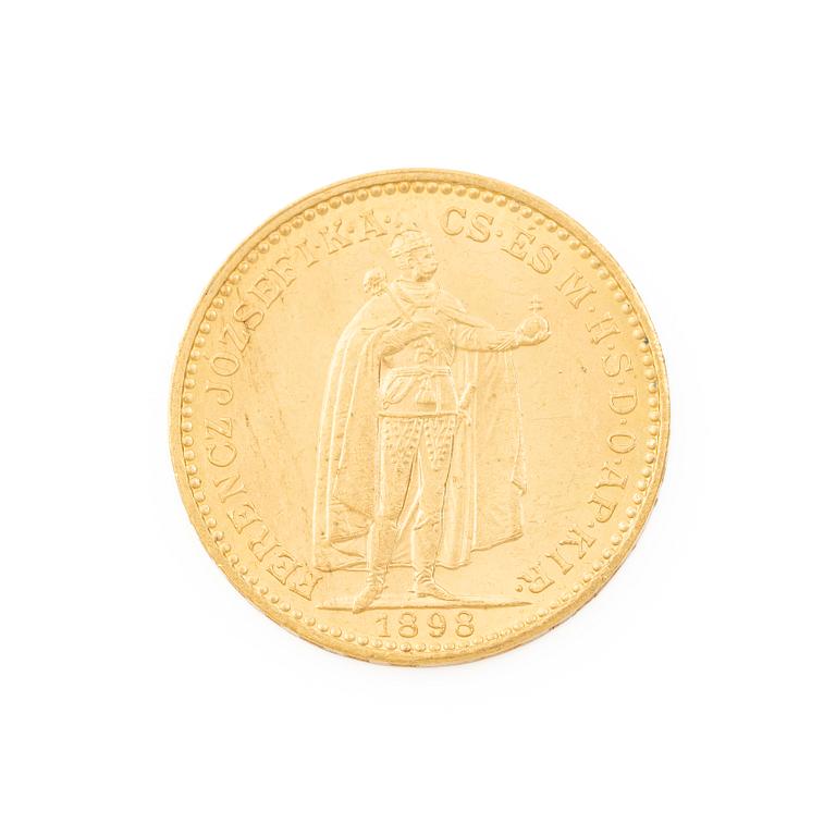 Gold coin, Hungary, 20 Korona, 1898.