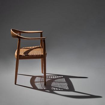 Hans J. Wegner, an oak and rattan 'The Chair', JH501, Johannes Hansen, Denmark.