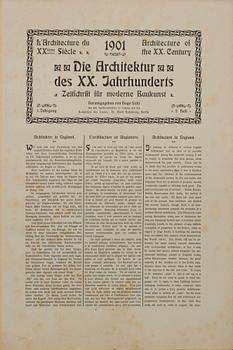 'DIE ARCHITEKTUR DES XX JAHRHUNDERTS, 1901', Hugo Licht, Berlin 1901.