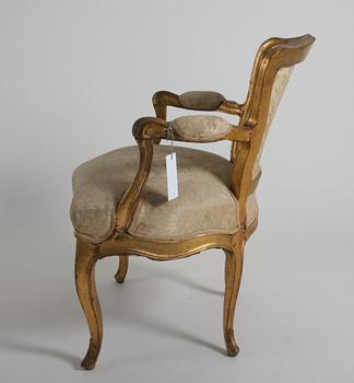 KARMSTOL, rokoko, provinsarbete, mellaneuropa, 1700/1800-tal.