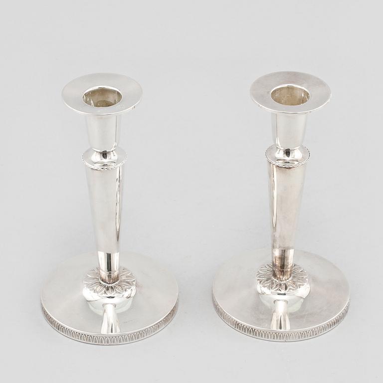 LJUSSTAKAR, ett par, silver, Sverige, 1980-tal.