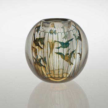 An Edward Hald graal glass vase, Orrefors 1944.