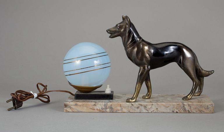 BORDSLAMPA, art deco, 1940-tal.