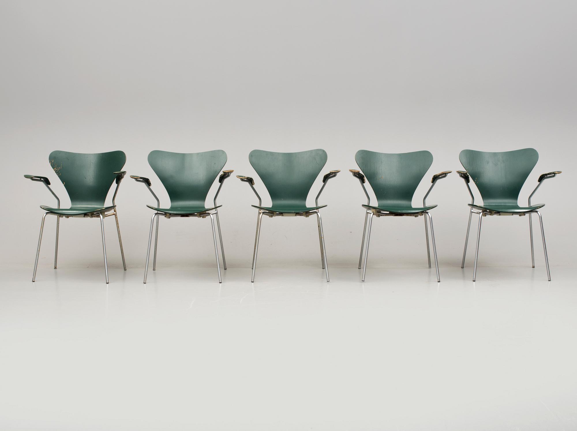 STOLAR, 5 st, "Sjuan", Arne Jacobsen, Fritz Hansen, 1971.