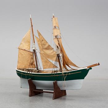 A model of a ship, mid 20th Century.