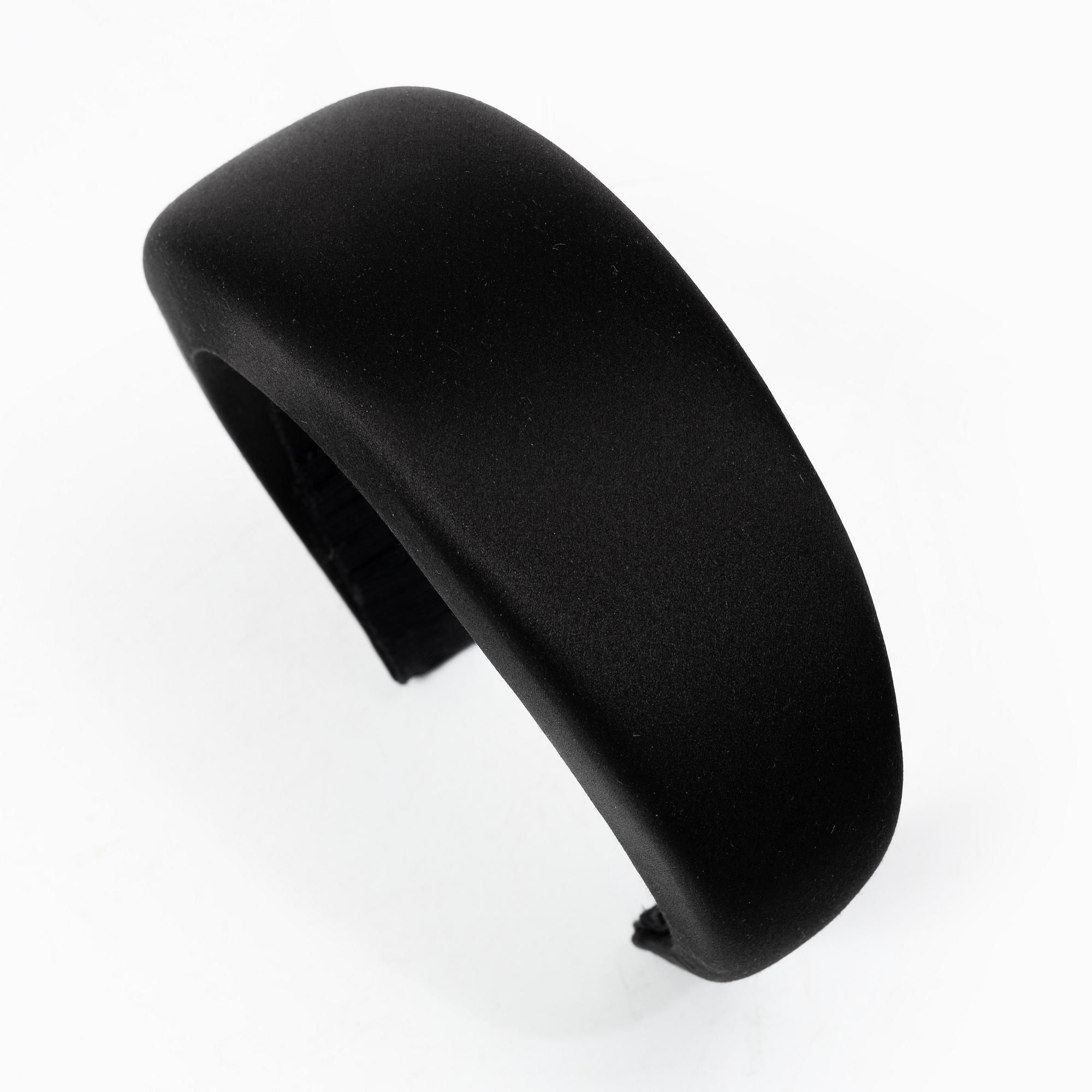Prada, A black silk hairband.