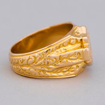 RING, 14K guld "Harley Davidson". Juha Tarnanen, Lahtis 2002.