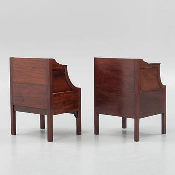 Chamber pot cabinets, 2 pcs, mahogany, similar, 19th century, England.