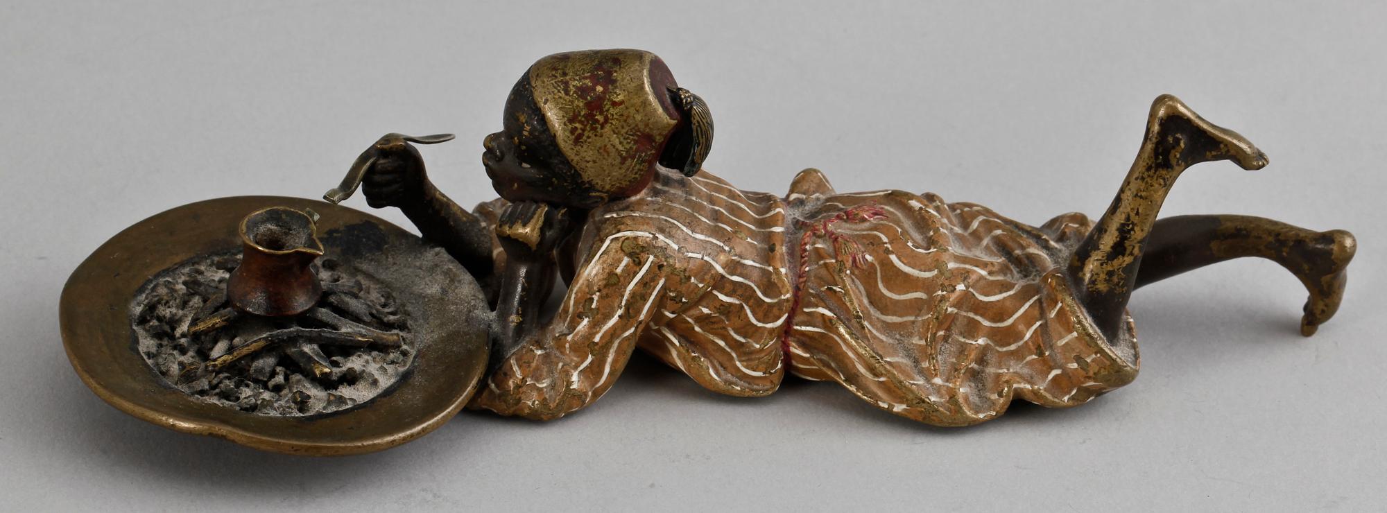 SKULPTUR, brons, "Wienerbrons", stämplad Gschützt 3065, Franz Bergman, tidigt 1900-tal.