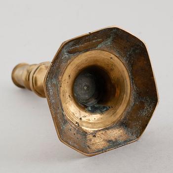 LJUSSTAKE, mässing, 1700-tal.