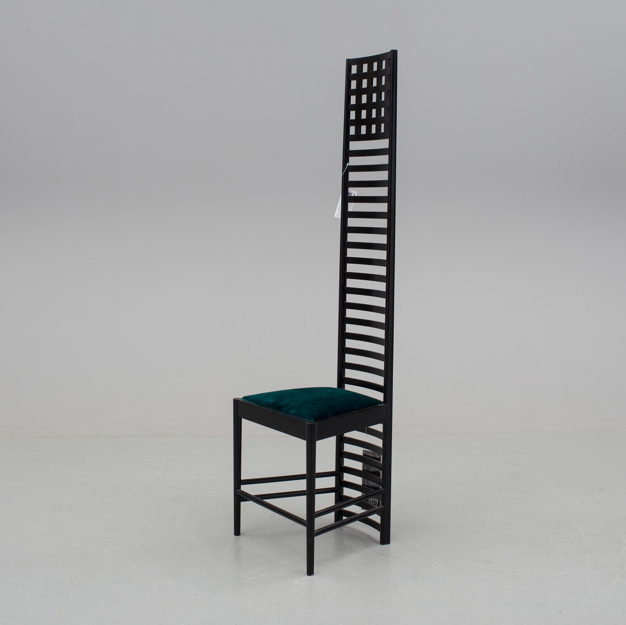 CHARLES RENNIE MACKINTOSH, stol, "Hill House 1", Cassina, Italien. Formgiven 1902.