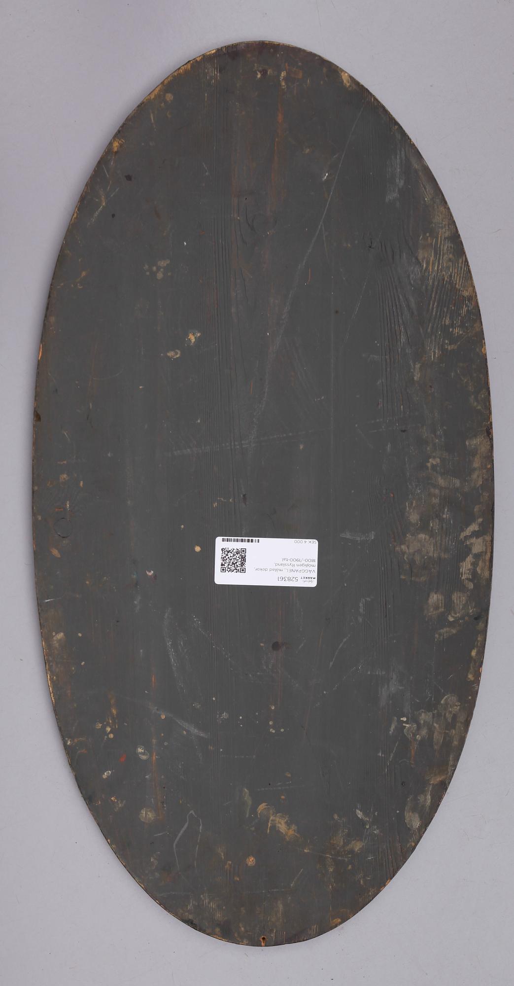 VÄGGPANEL, målad dekor, möjligen Ryssland, 1800-/1900-tal.