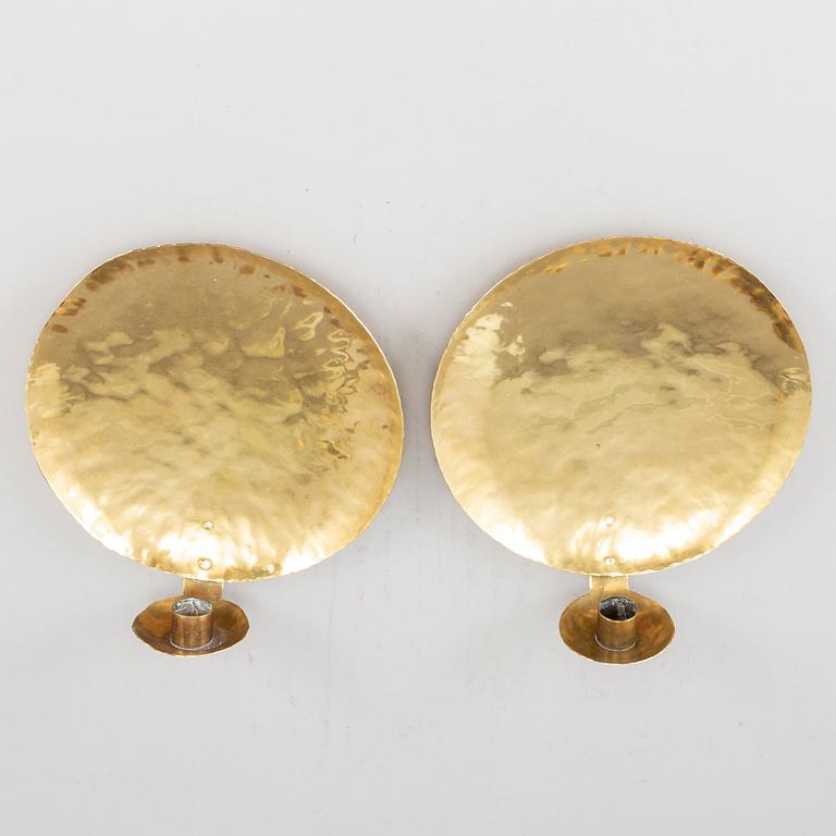 KARL-ERIK TORSSELL, vägglampetter, ett par, mässing, signerade Torssell.