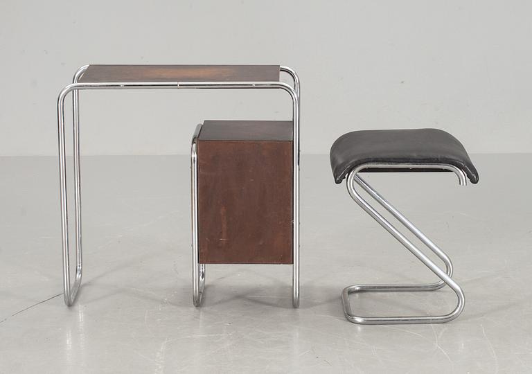 SMINKBORD, STOL och SPEGEL, funkis, 1939/40-tal.