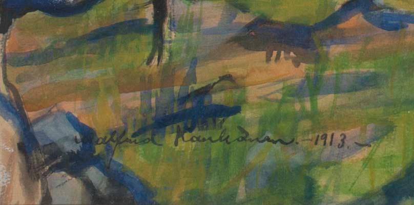 WALFRID KAUHANEN, akvarell, sign. 1913.