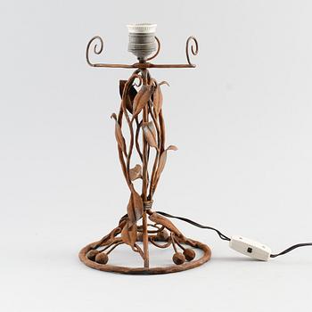 BORDSLAMPA, metall, art déco, 1900-talets första hälft.