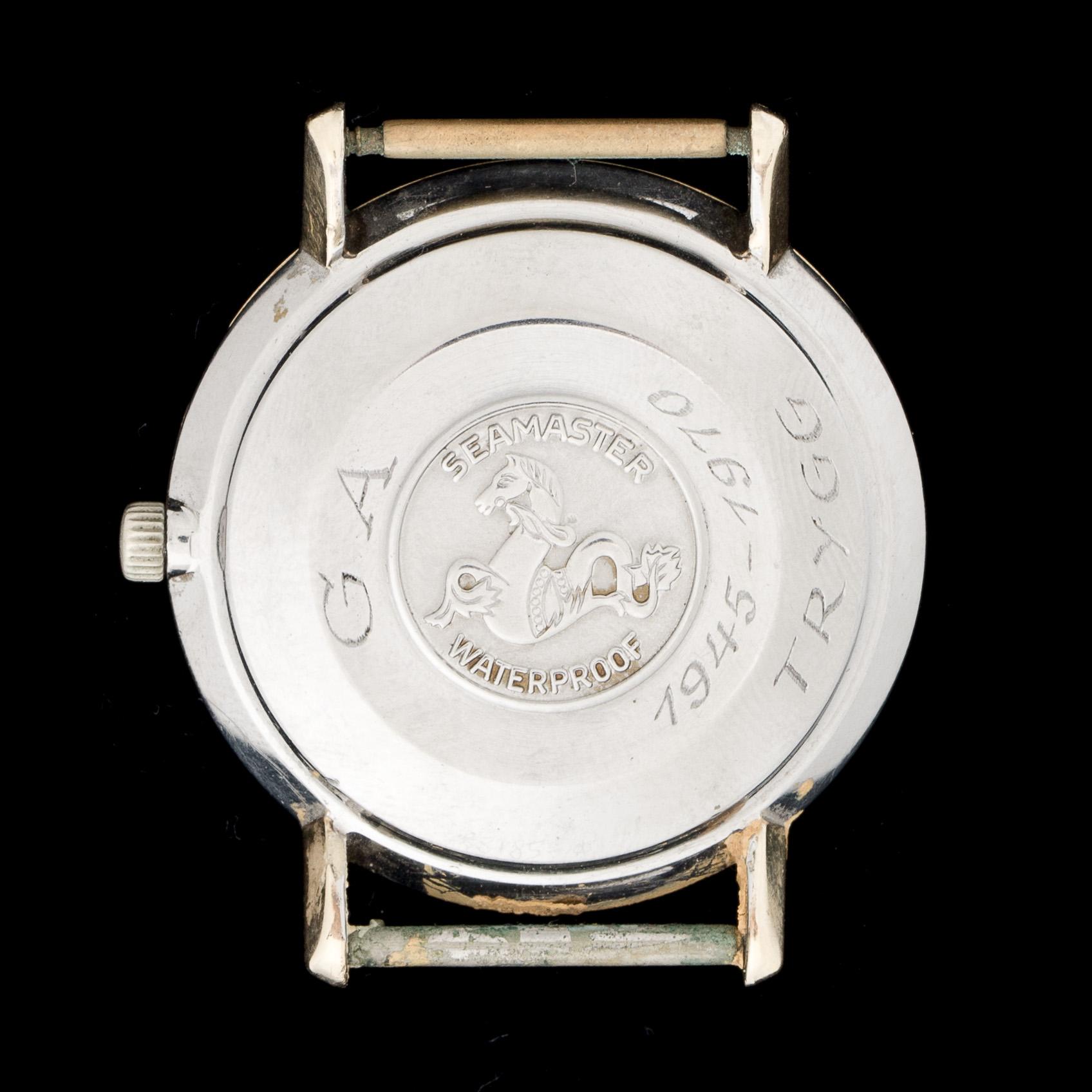 HERRARMBANDSUR, guld på stål, Omega Seamaster de Ville. 1960/70-tal.