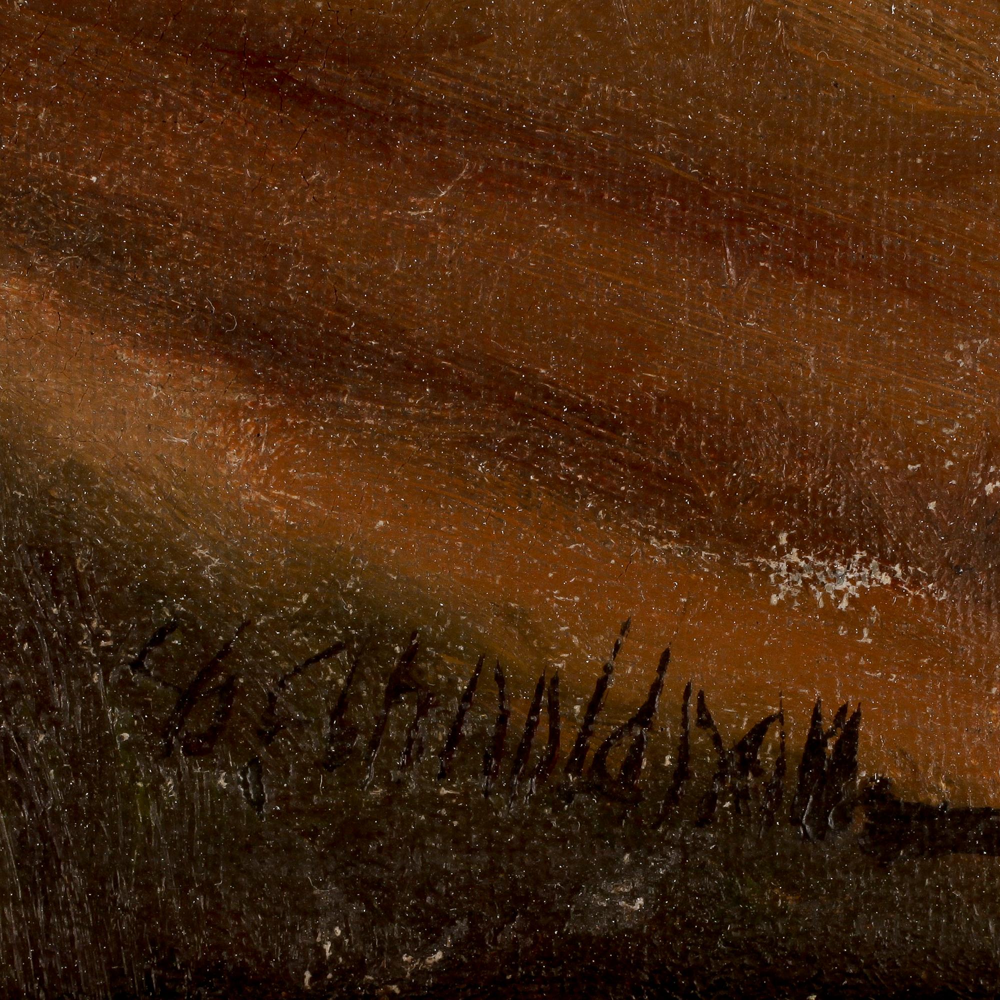 OKÄND KONSTNÄR, olja på duk, 1800-tal, signerad.