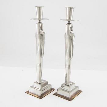 Edvin Öhrström, a pair of, "Egyptian" candlesticks, for Svenskt Tenn, Stockholm 2018.