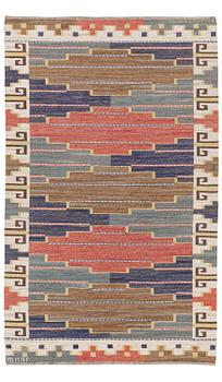 Märta Måås-Fjetterström, a carpet, 'Blå heden', flat weave, c 248 x 151 cm, signed AB MMF.