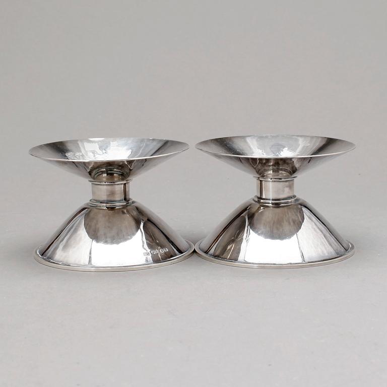 LJUSSTAKAR, ett par, silver, Hugo Strömdahl, Stockholm, 1952. Vikt ca 288g.