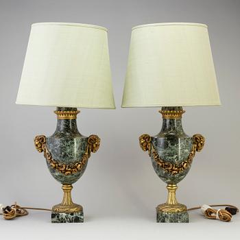 TABLE LAMPS, a pair, Louis XVI-style, second half of the 20th century.