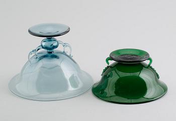 SKÅLAR, 2 st, glas, 1900-talets första hälft.