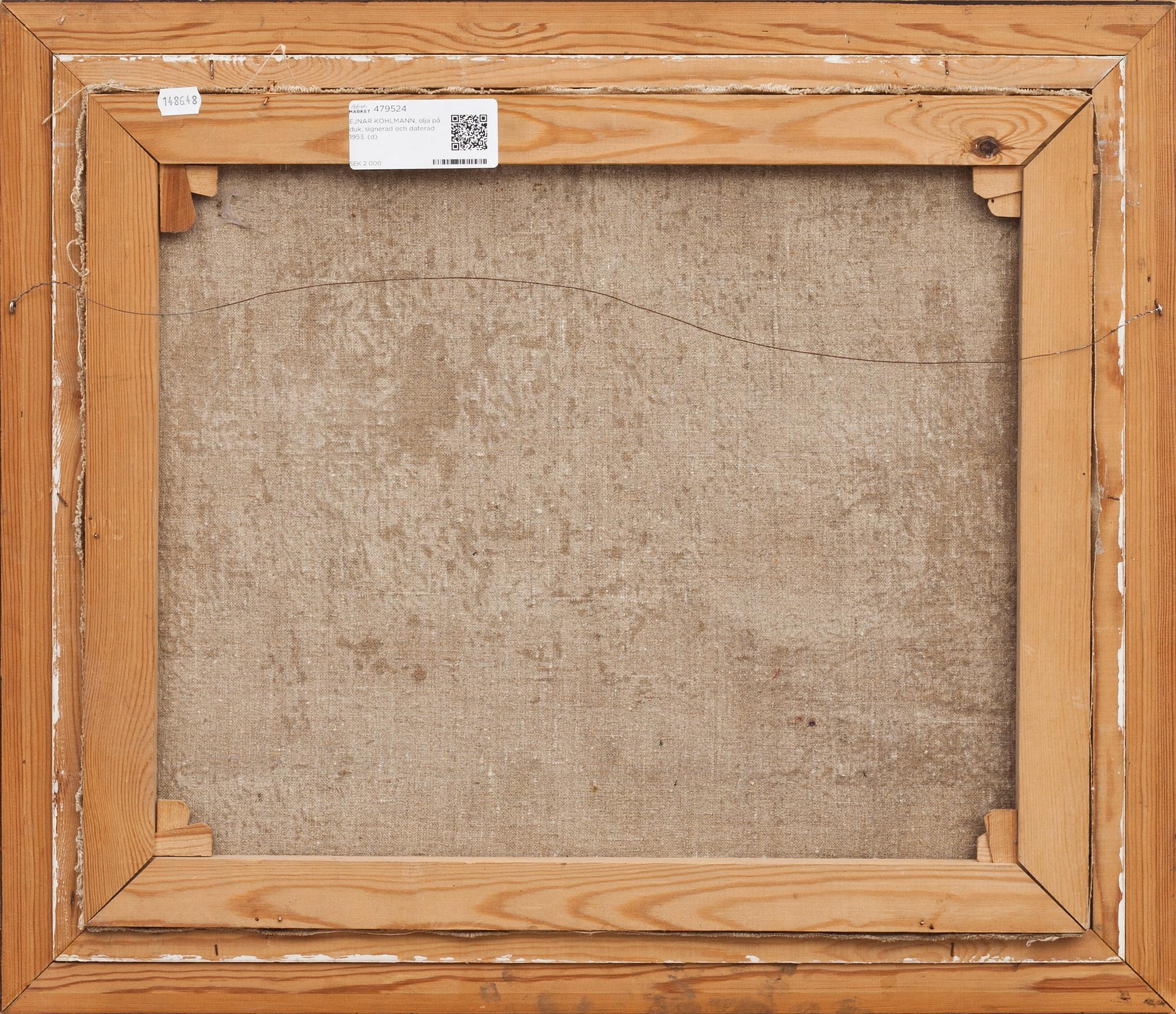 EJNAR KOHLMANN, olja på duk, signerad och daterad 1953.