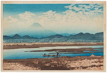 1031. Kawase Bunjiro Hasui, Selection of Views of the Tokaido: Banyu River
(Tokaido fukei senshu: Banyugawa).
