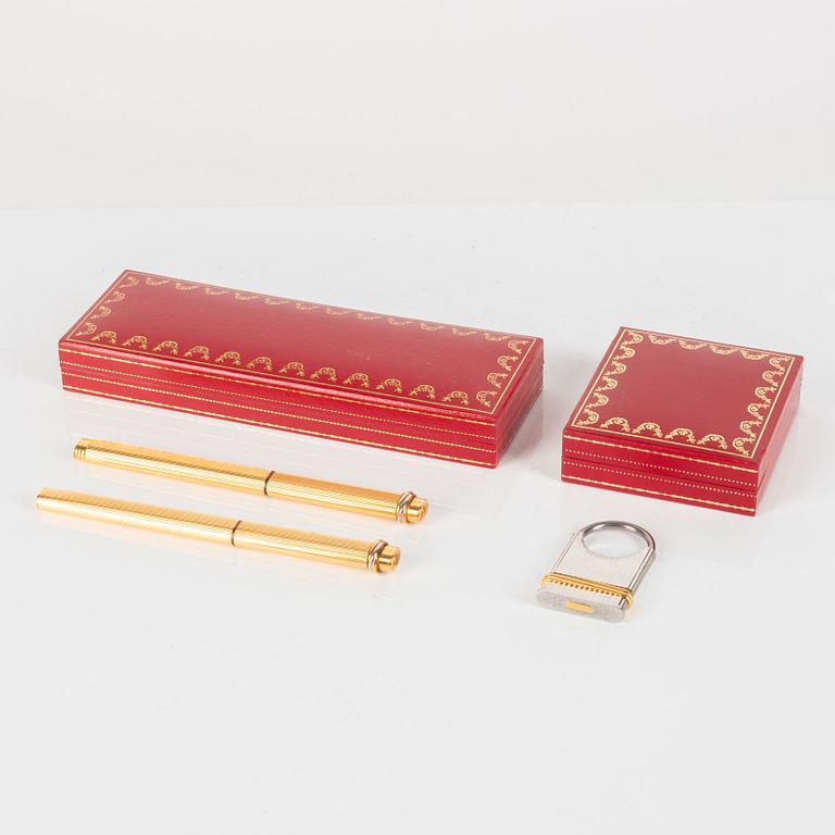 Cartier, kulspetspennor, 2 st samt nyckelring.