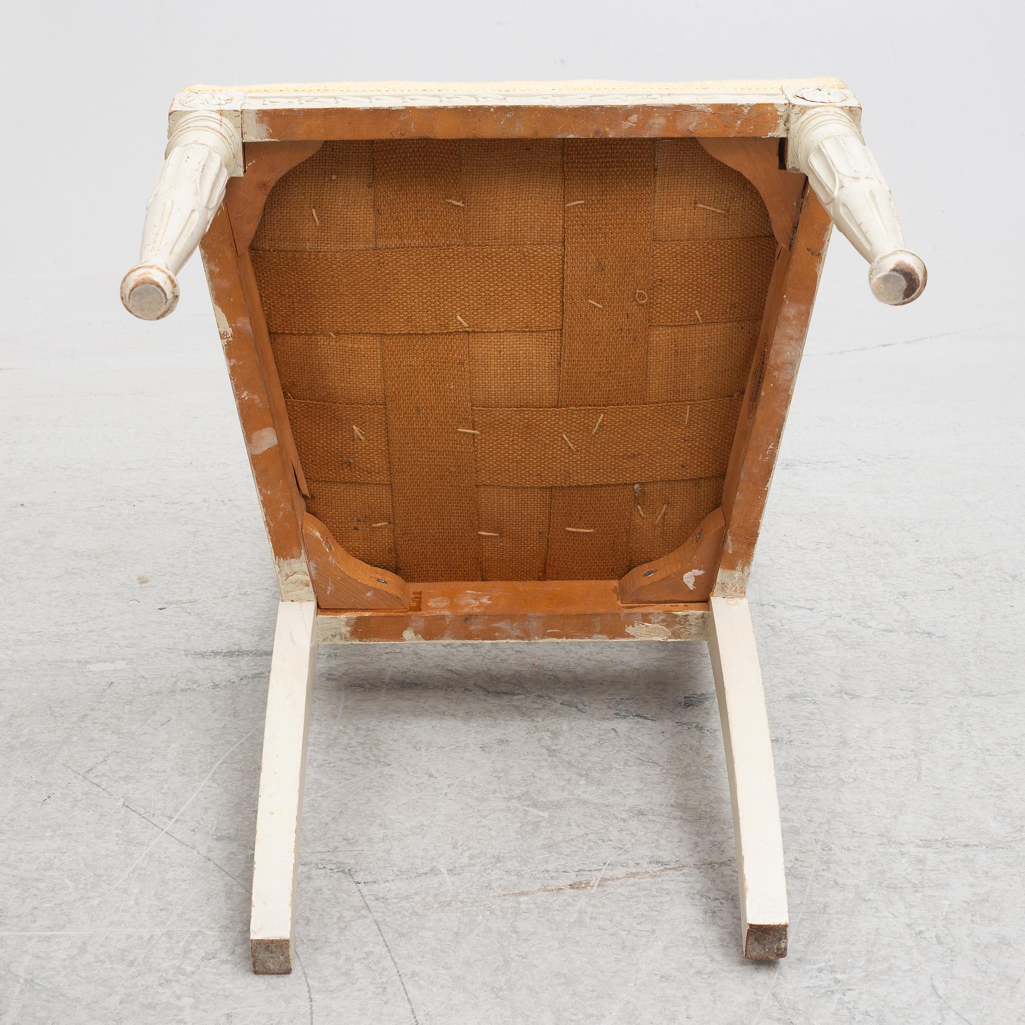 Four chairs, late Gustavian style,from  around th year 1900.